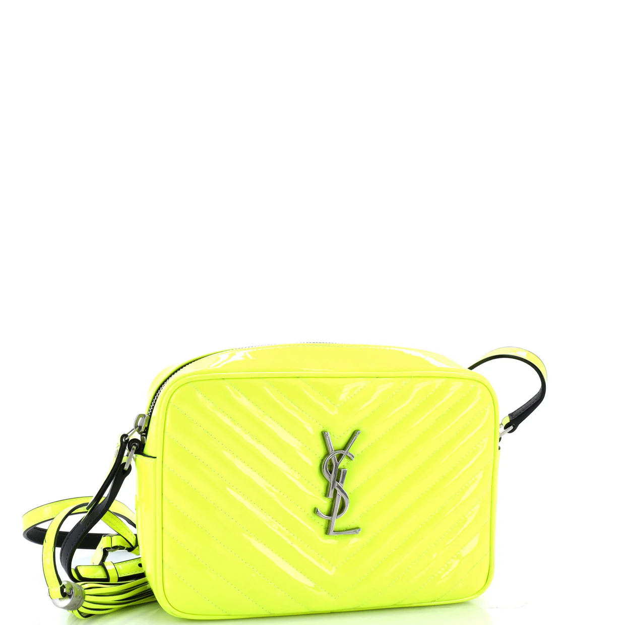 Lou Camera Bag Matelasse Chevron Patent Small - Deep Luxury