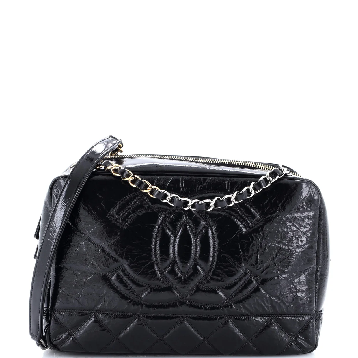 Timeless CC Camera Bag Quilted Shiny Aged Calfskin Medium - Deep Luxury