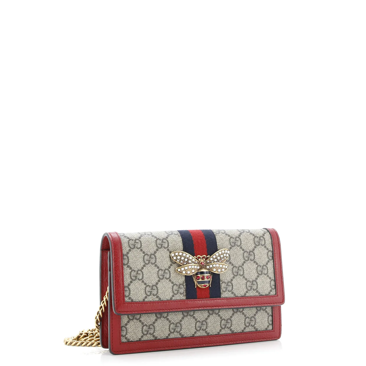 Queen Margaret Chain Wallet GG Coated Canvas Mini - Deep Luxury