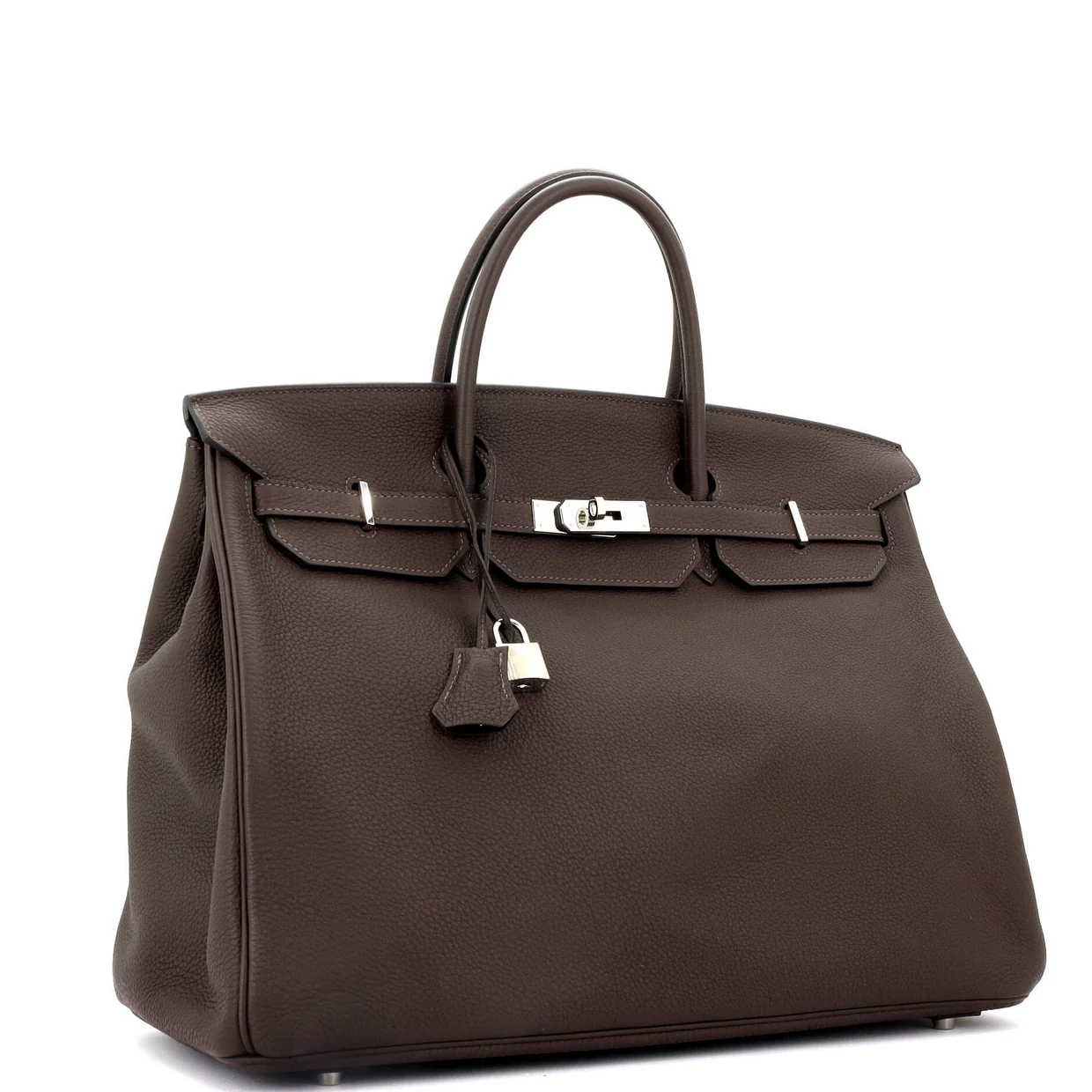 Birkin Handbag Ebene Togo with Palladium Hardware 40 - Deep Luxury