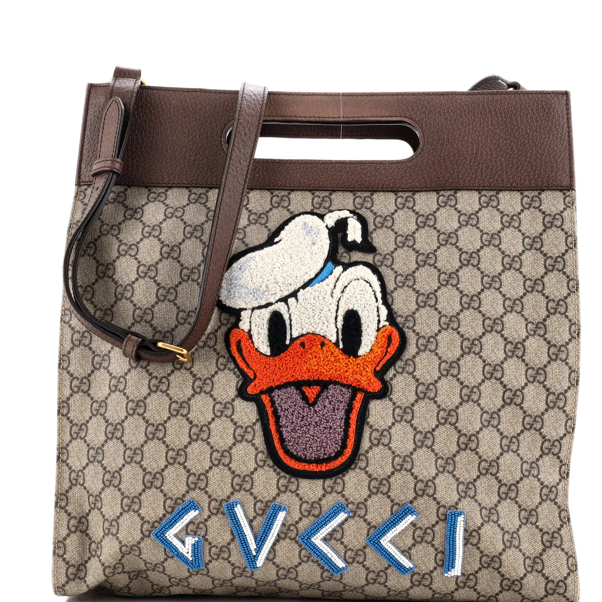 Donald Duck Soft Tote Embroidered GG Coated Canvas - Deep Luxury