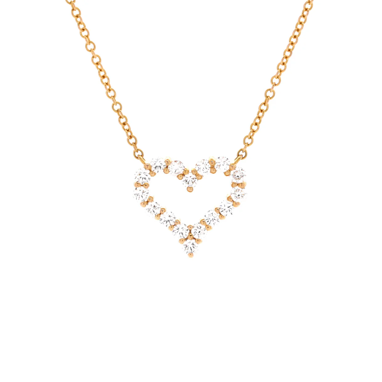 Heart Pendant Necklace 18K Yellow Gold with Diamonds Mini - Deep Luxury
