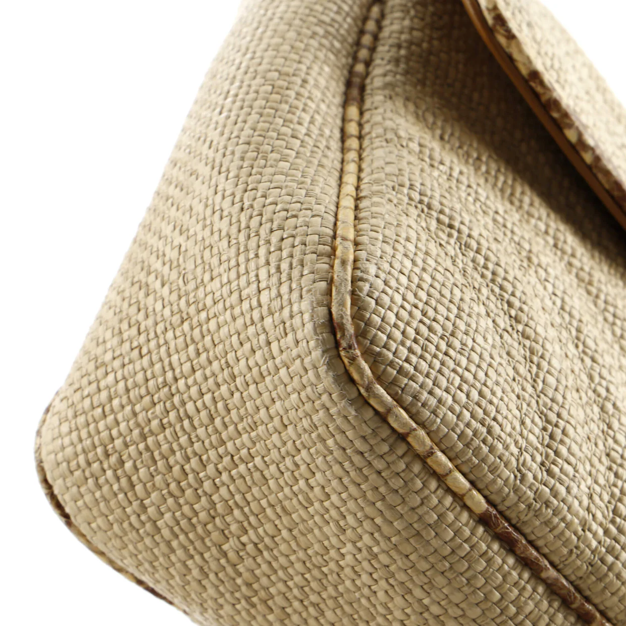 GG Marmont Flap Bag Matelasse Raffia with Snakeskin Small - Deep Luxury