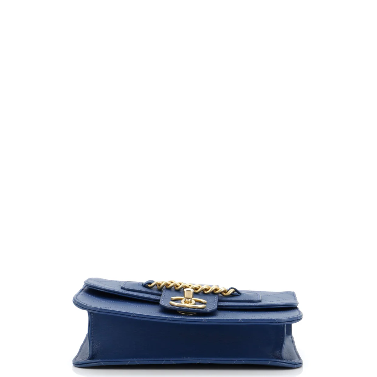 Front Chain Flap Bag Quilted Sheepskin Medium - Deep Luxury