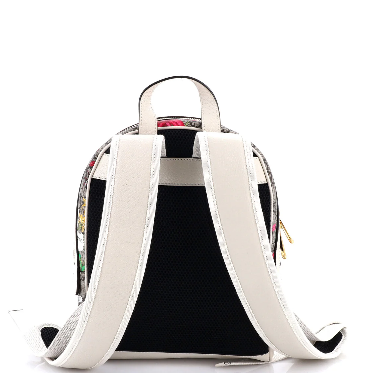 Ophidia Backpack Flora GG Coated Canvas and Leather Small - Deep Luxury