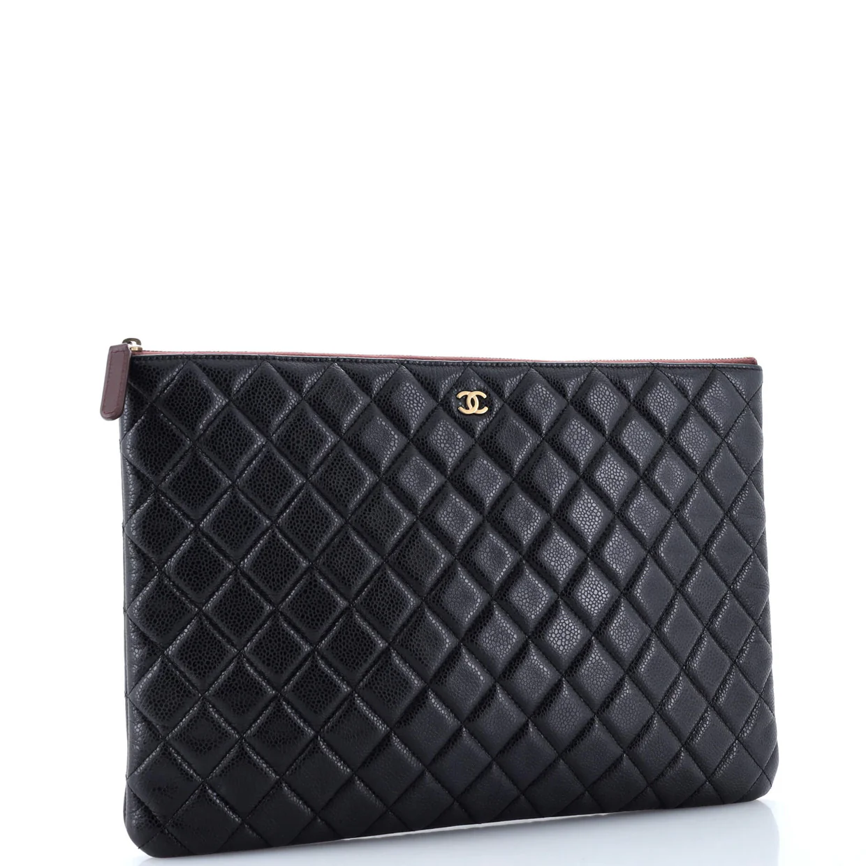 O Case Clutch Quilted Caviar Large - Deep Luxury