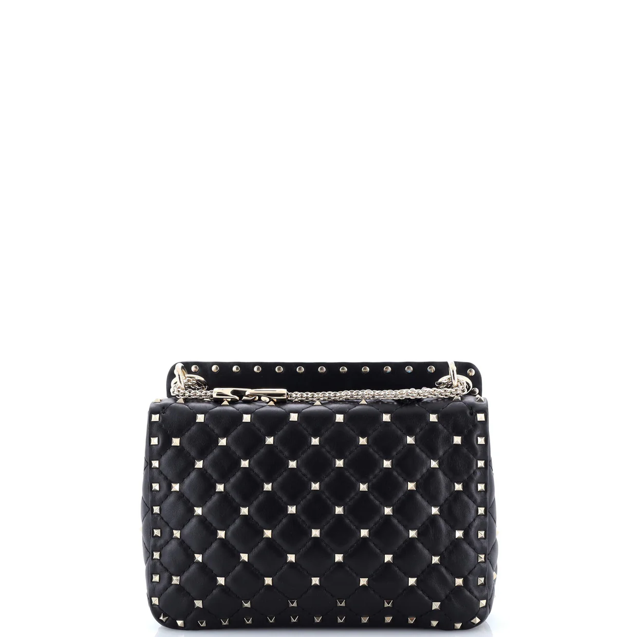 Rockstud Spike Flap Bag Embellished Quilted Leather Medium - Deep Luxury
