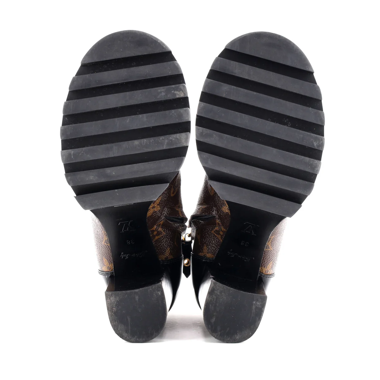 Women's Star Trail Ankle Boots Monogram Canvas with Patent - Deep Luxury