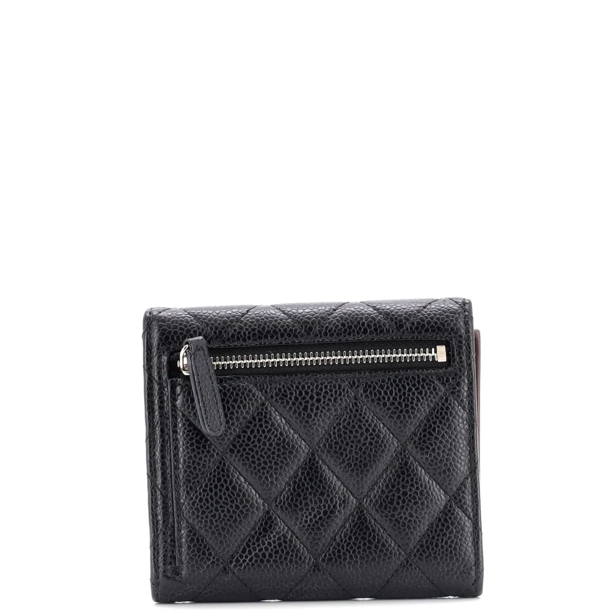 CC Compact Classic Flap Wallet Quilted Caviar - Deep Luxury