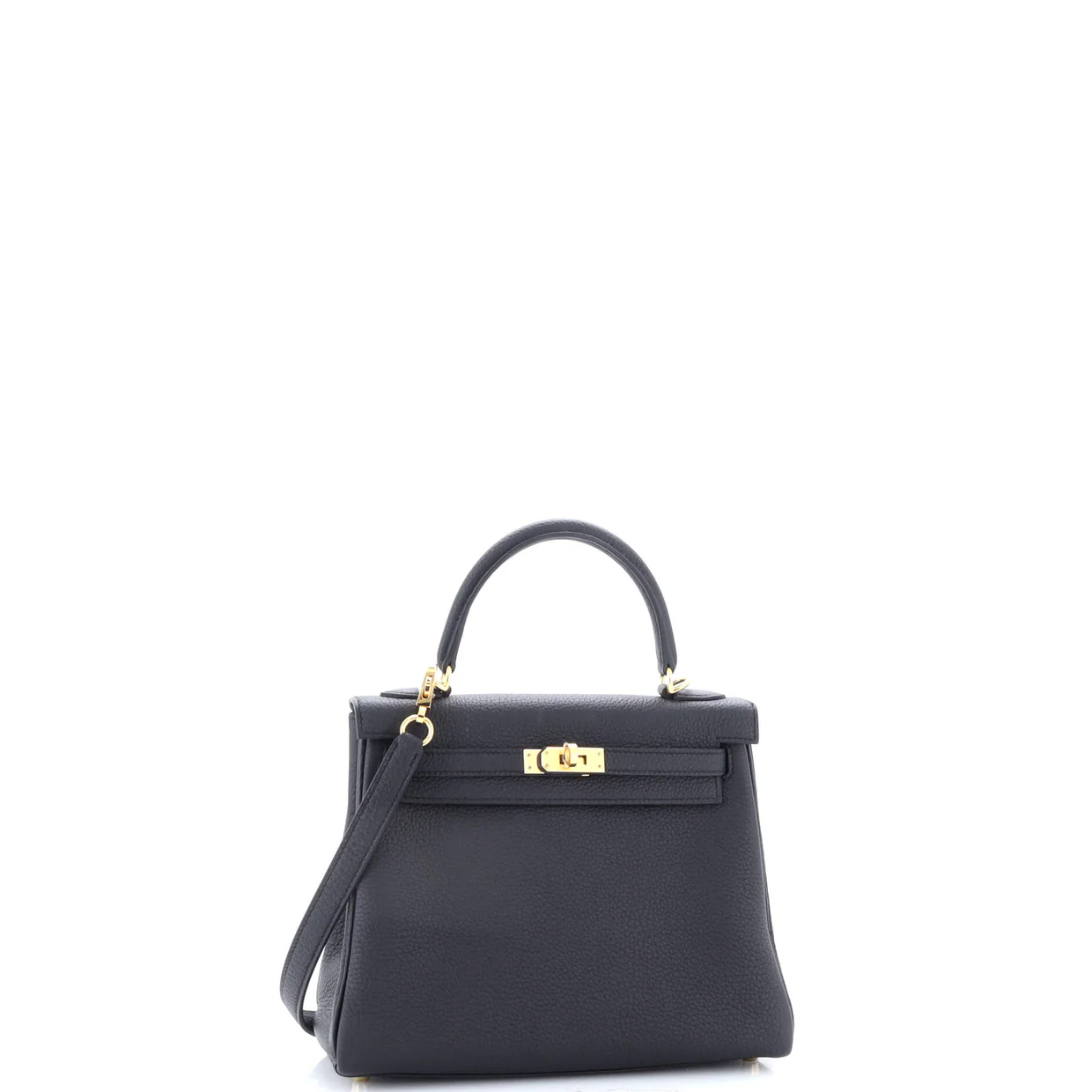 Kelly Handbag Noir Togo with Gold Hardware 25 - Deep Luxury