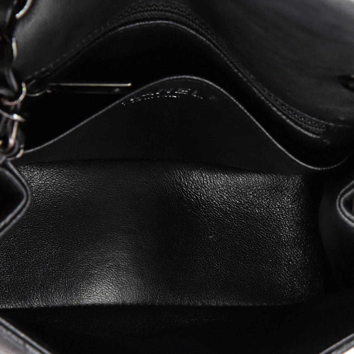 So Black Square Classic Single Flap Bag Quilted Crumpled Calfskin Mini - Deep Luxury