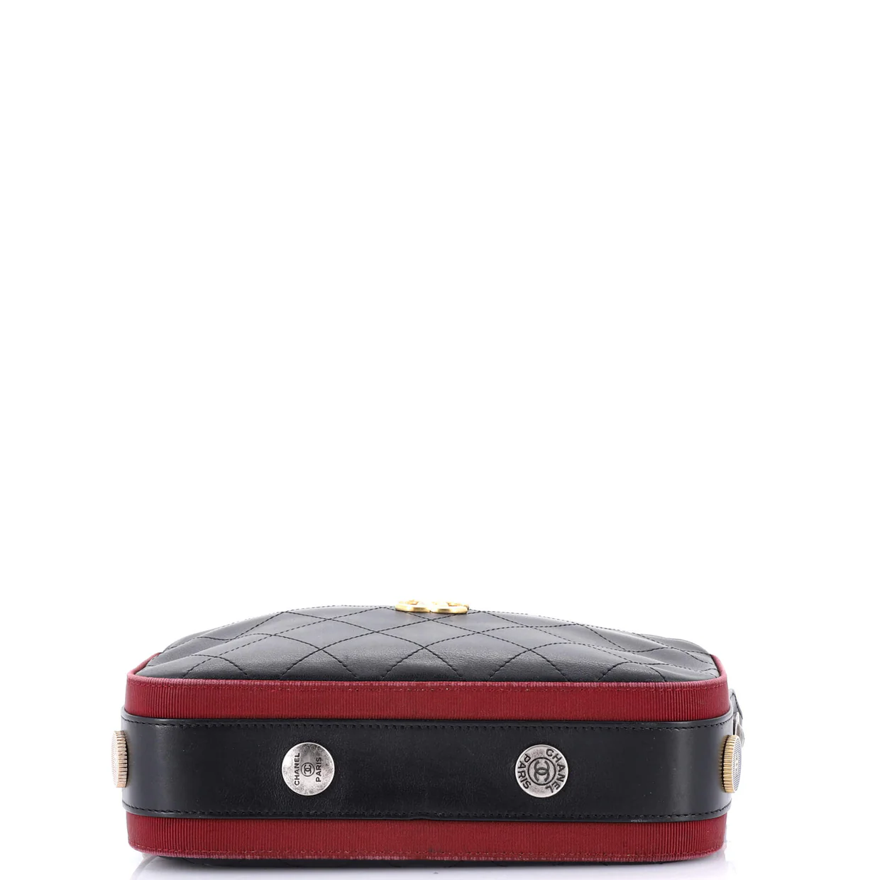 Button Up Camera Case Quilted Calfskin with Grosgrain Small - Deep Luxury