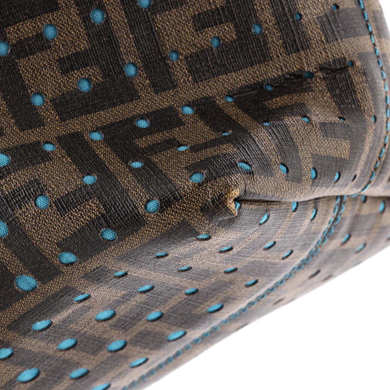 Roll Tote Perforated Zucca Canvas Large - Deep Luxury