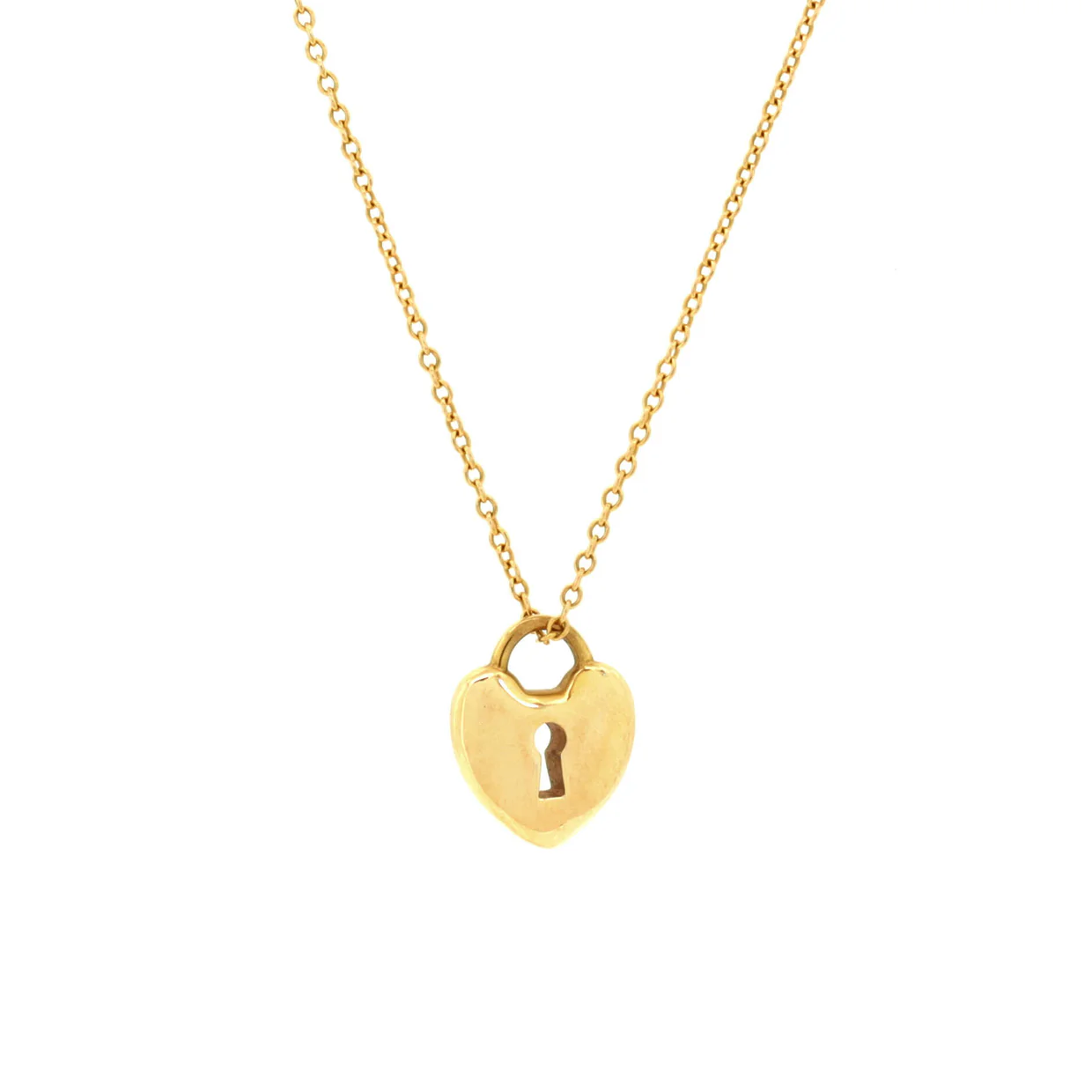 Heart Lock Pendant Necklace 18K Yellow Gold - Deep Luxury