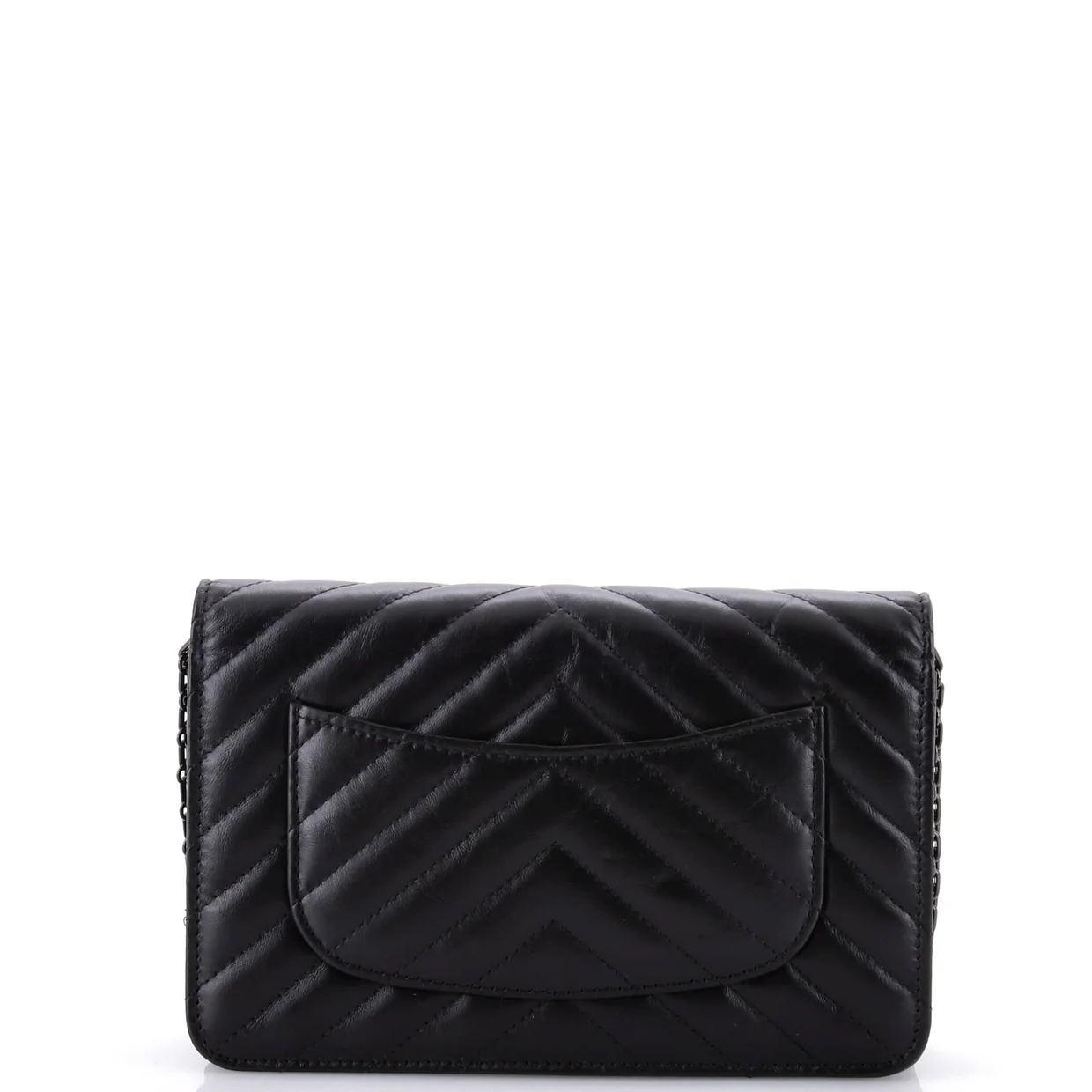 So Black Reissue 2.55 Wallet on Chain Chevron Sheepskin - Deep Luxury