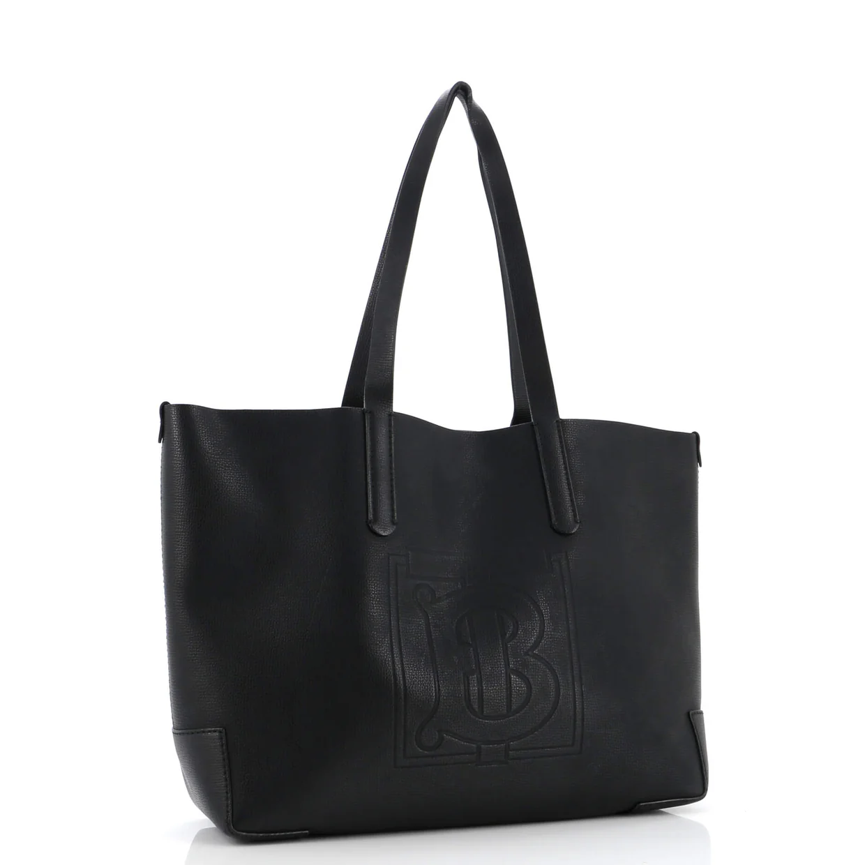 TB Logo Tote Leather Medium - Deep Luxury