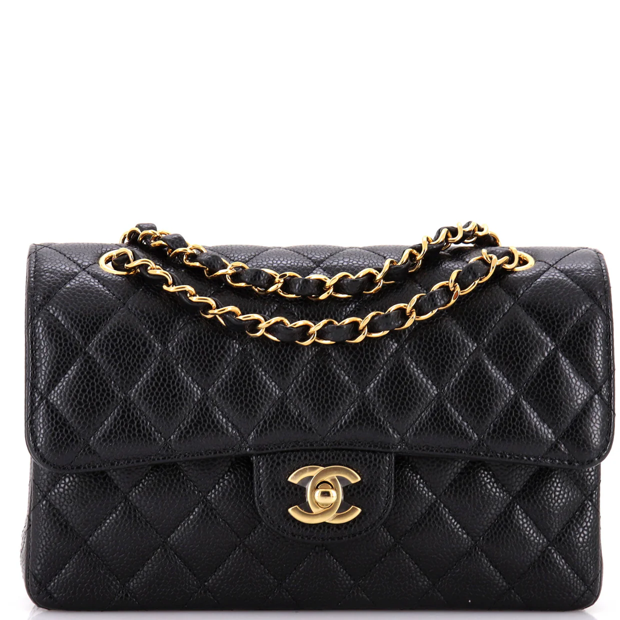 Classic Double Flap Bag Quilted Caviar Small - Deep Luxury