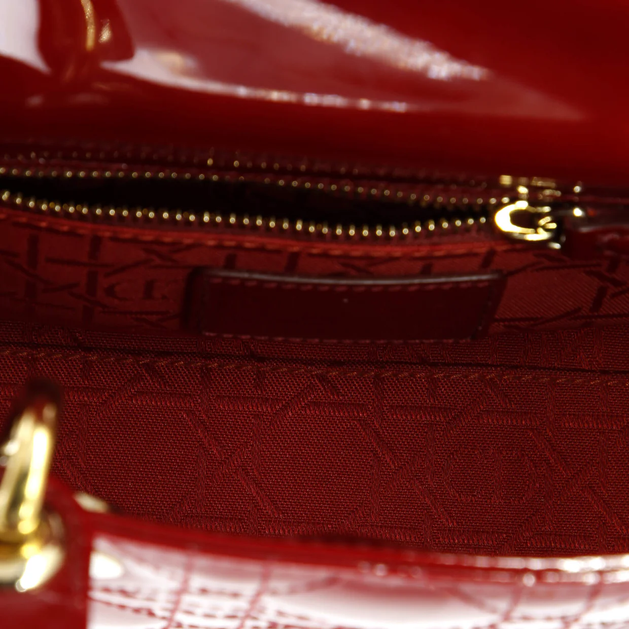 Lady Dior Chain Bag Cannage Quilt Patent Mini - Deep Luxury