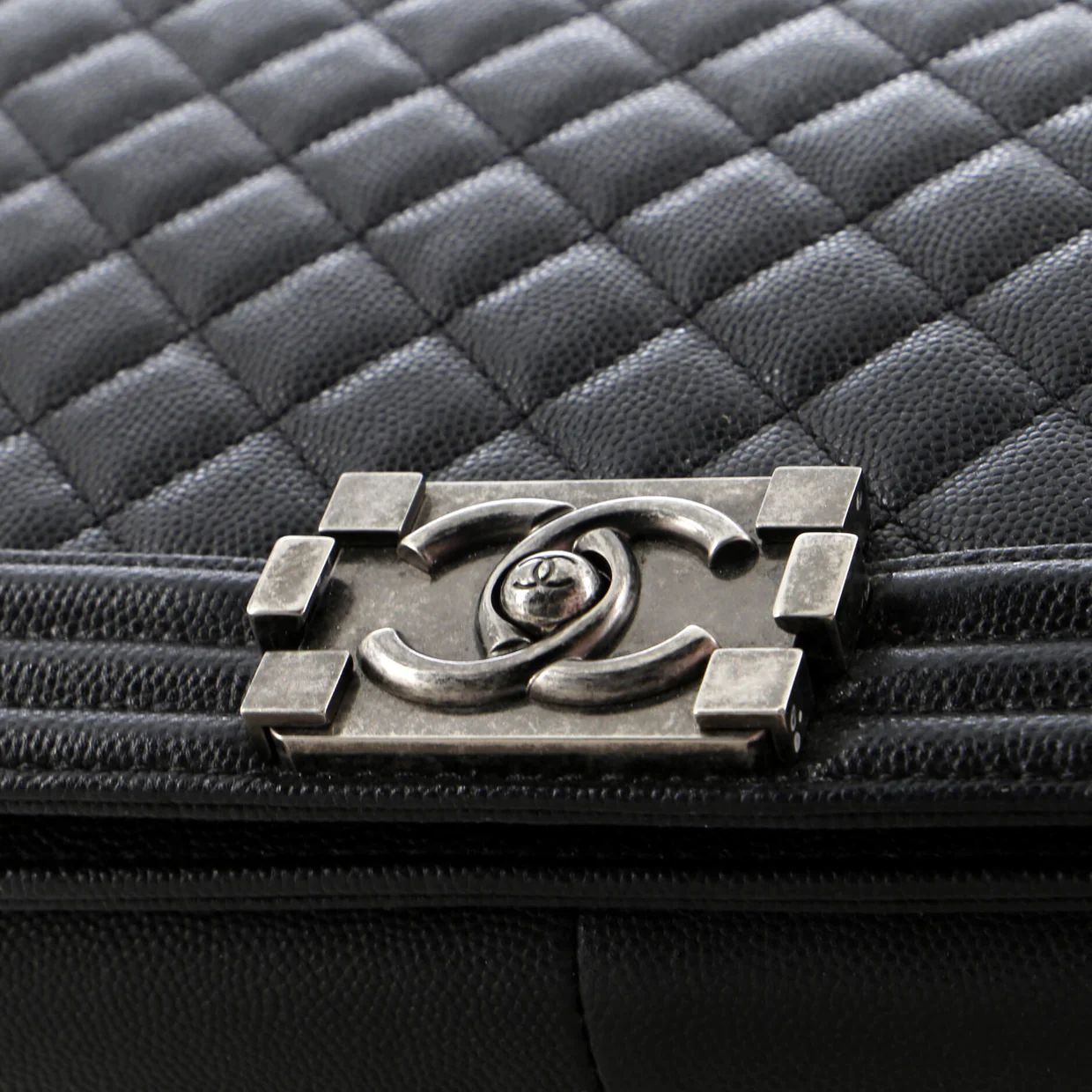 Boy Flap Bag Quilted Caviar New Medium - Deep Luxury
