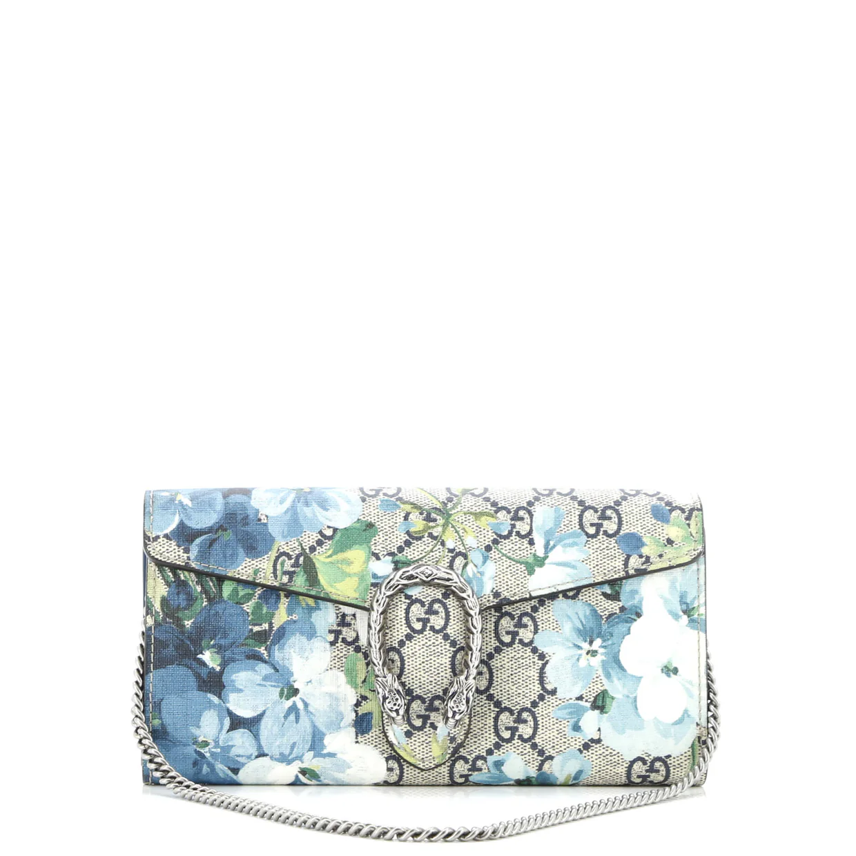 Dionysus Chain Wallet Blooms Print GG Coated Canvas Long - Deep Luxury