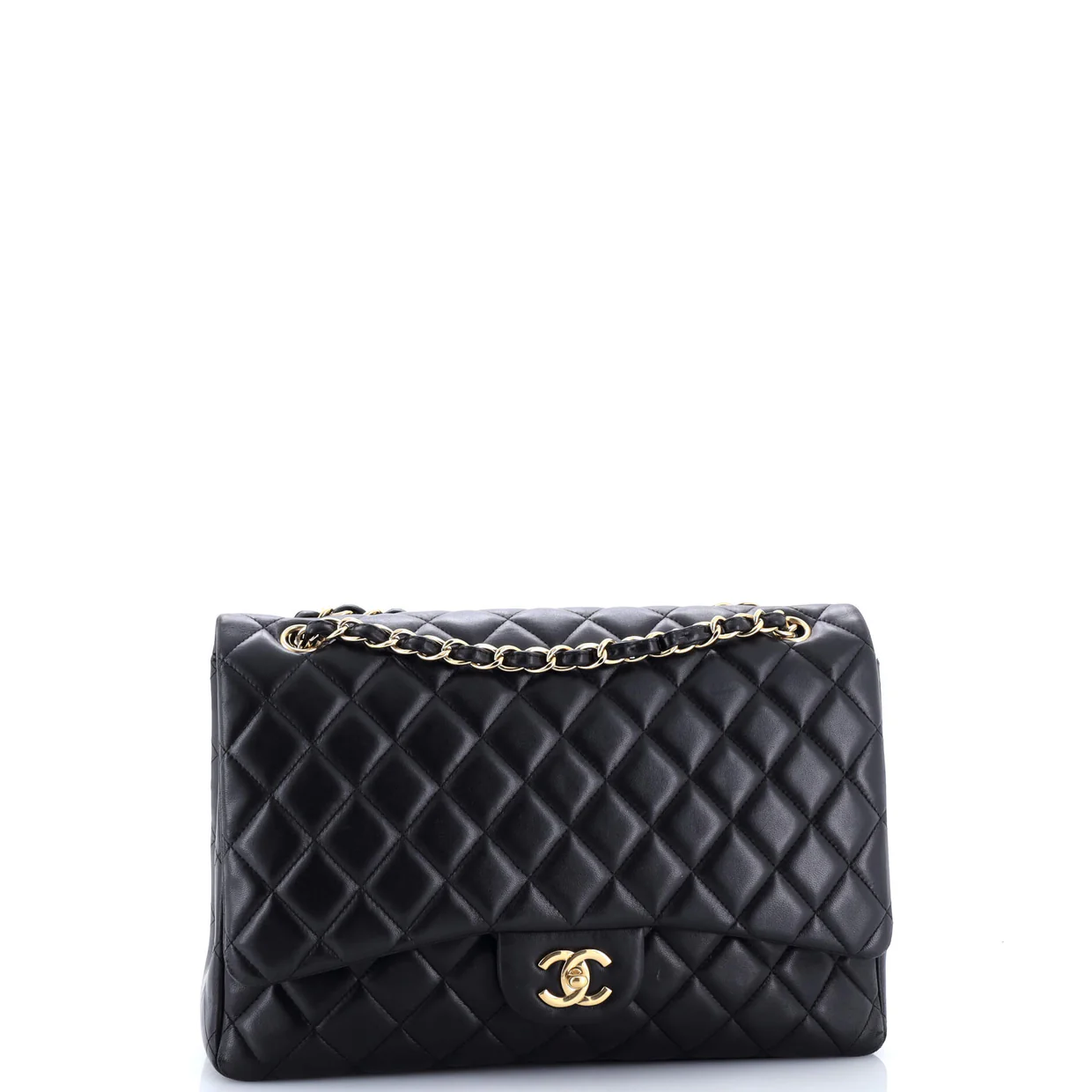 Classic Single Flap Bag Quilted Lambskin Maxi - Deep Luxury