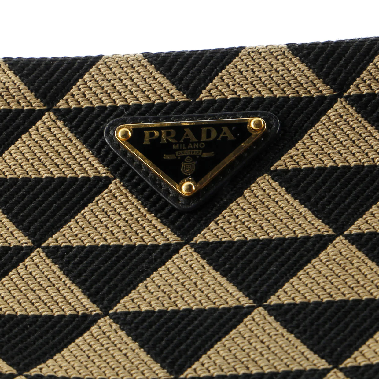 Double Symbole Triangle Bag Leather and Jacquard Mini - Deep Luxury