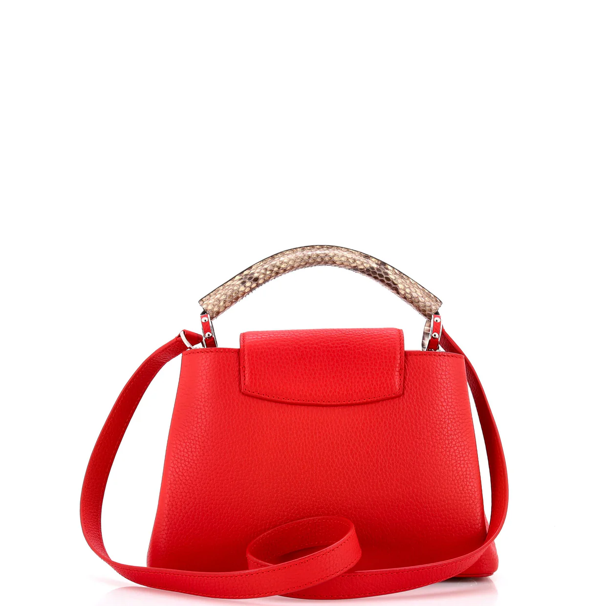 Capucines Bag Leather with Python PM - Deep Luxury