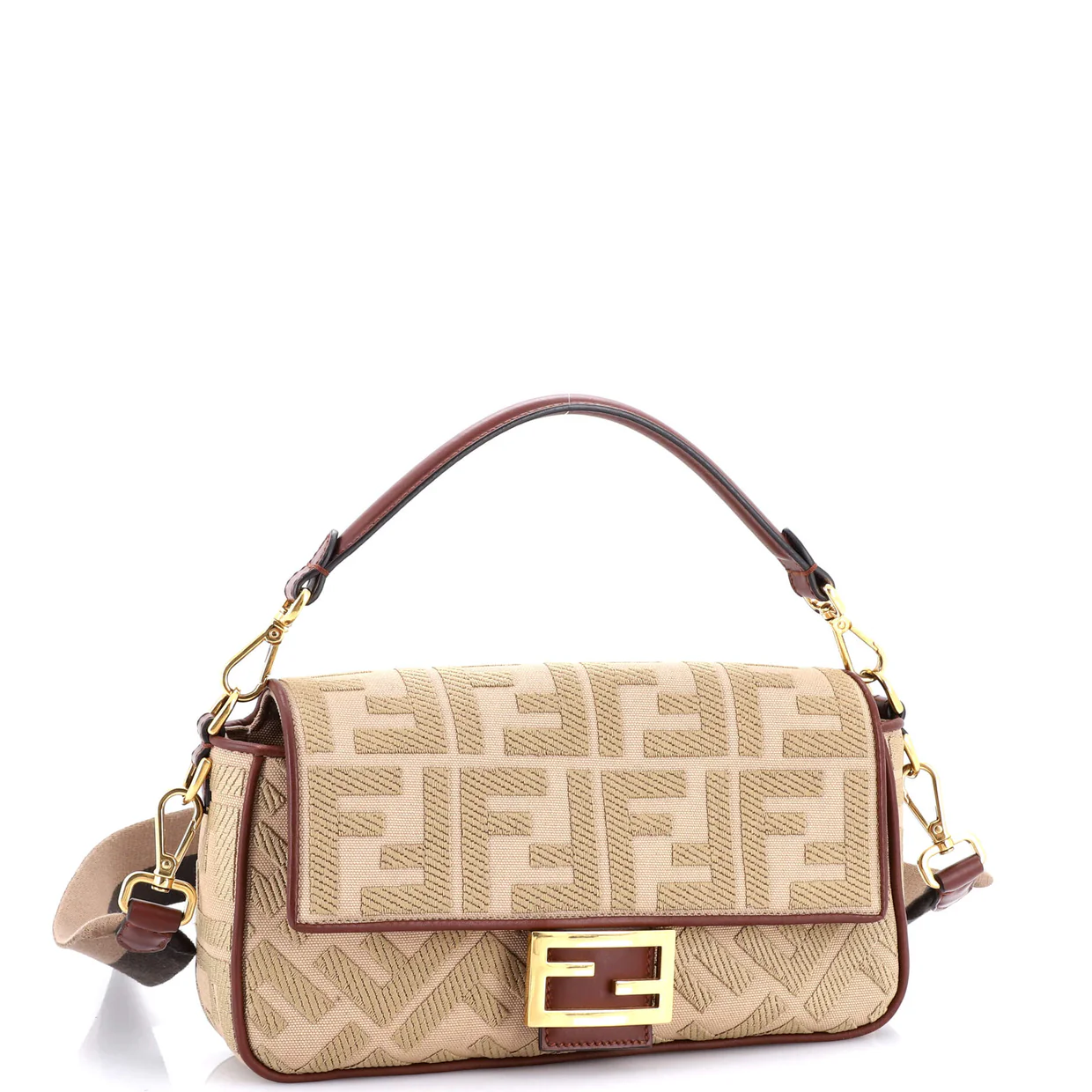 Baguette NM Bag Zucca Embroidered Canvas Medium - Deep Luxury