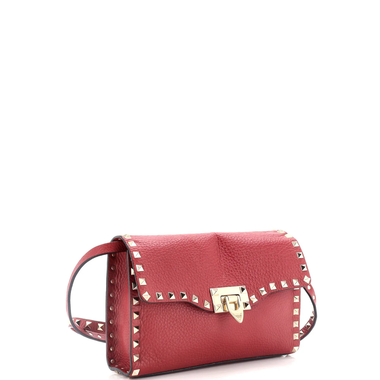 Rockstud Flip Lock Flap Bag Leather Large - Deep Luxury