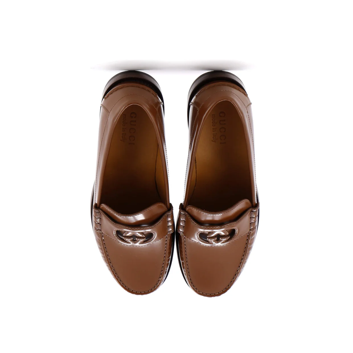 Men's Interlocking G Cutout Loafers Leather - Deep Luxury