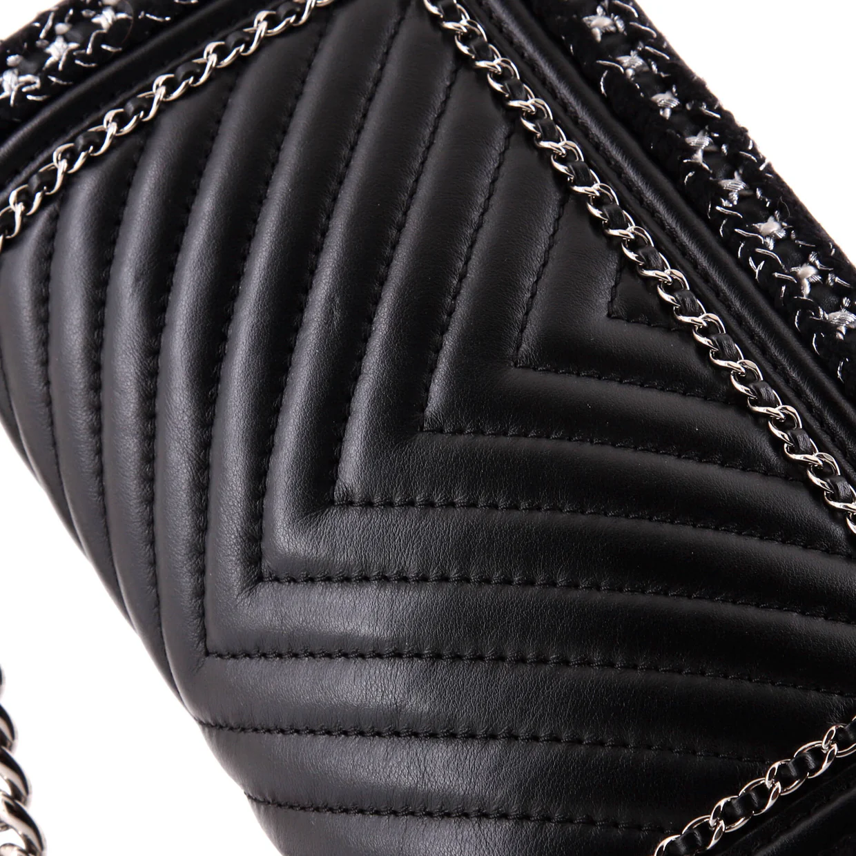 Jacket Boy Flap Bag Chevron Calfskin with Tweed Old Medium - Deep Luxury