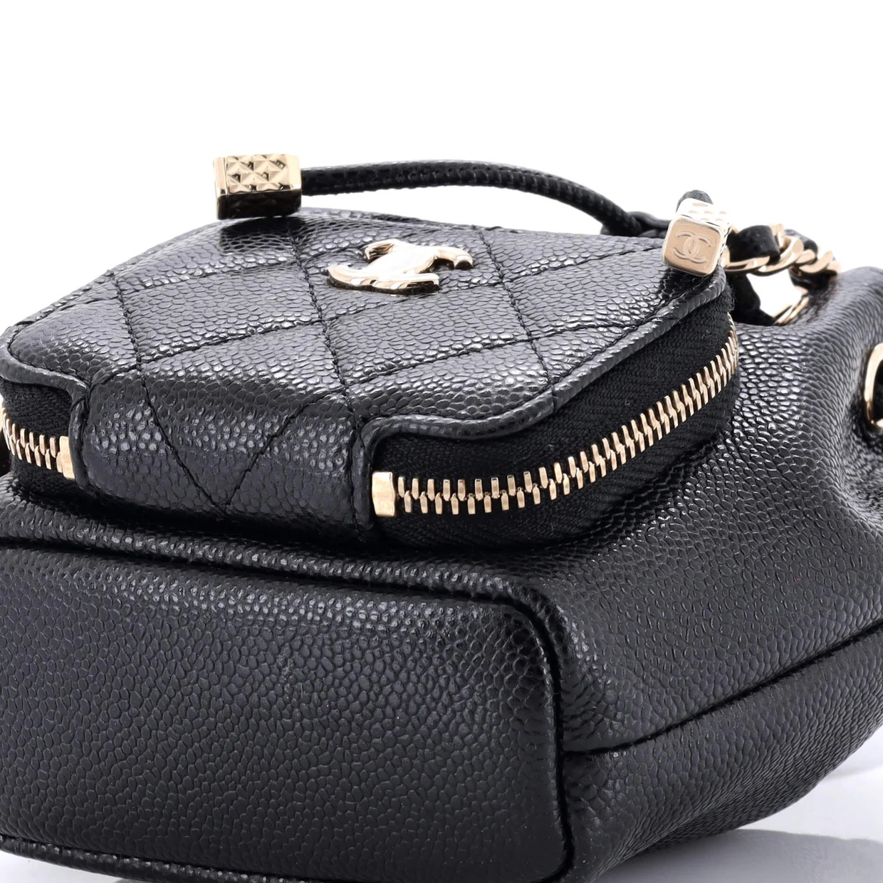 Business Affinity Drawstring Bucket Bag Quilted Caviar Mini - Deep Luxury