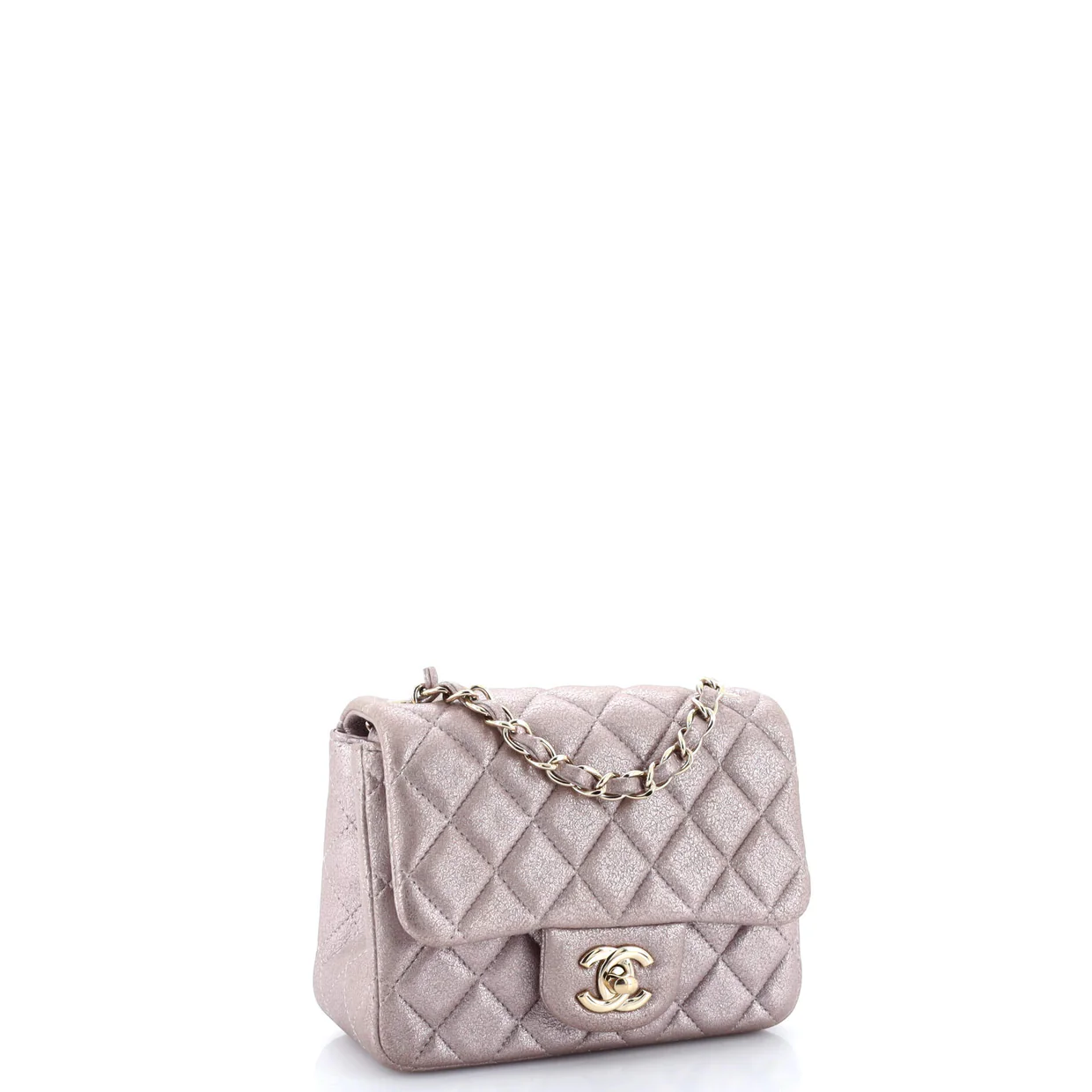 Square Classic Single Flap Bag Quilted Goatskin Mini - Deep Luxury