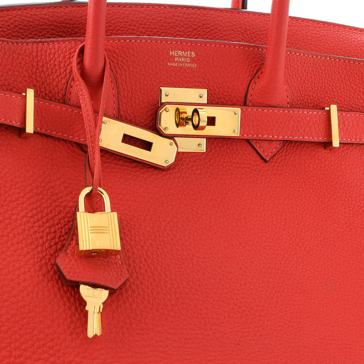 Birkin Handbag Rouge Pivoine Togo with Gold Hardware 30 - Deep Luxury