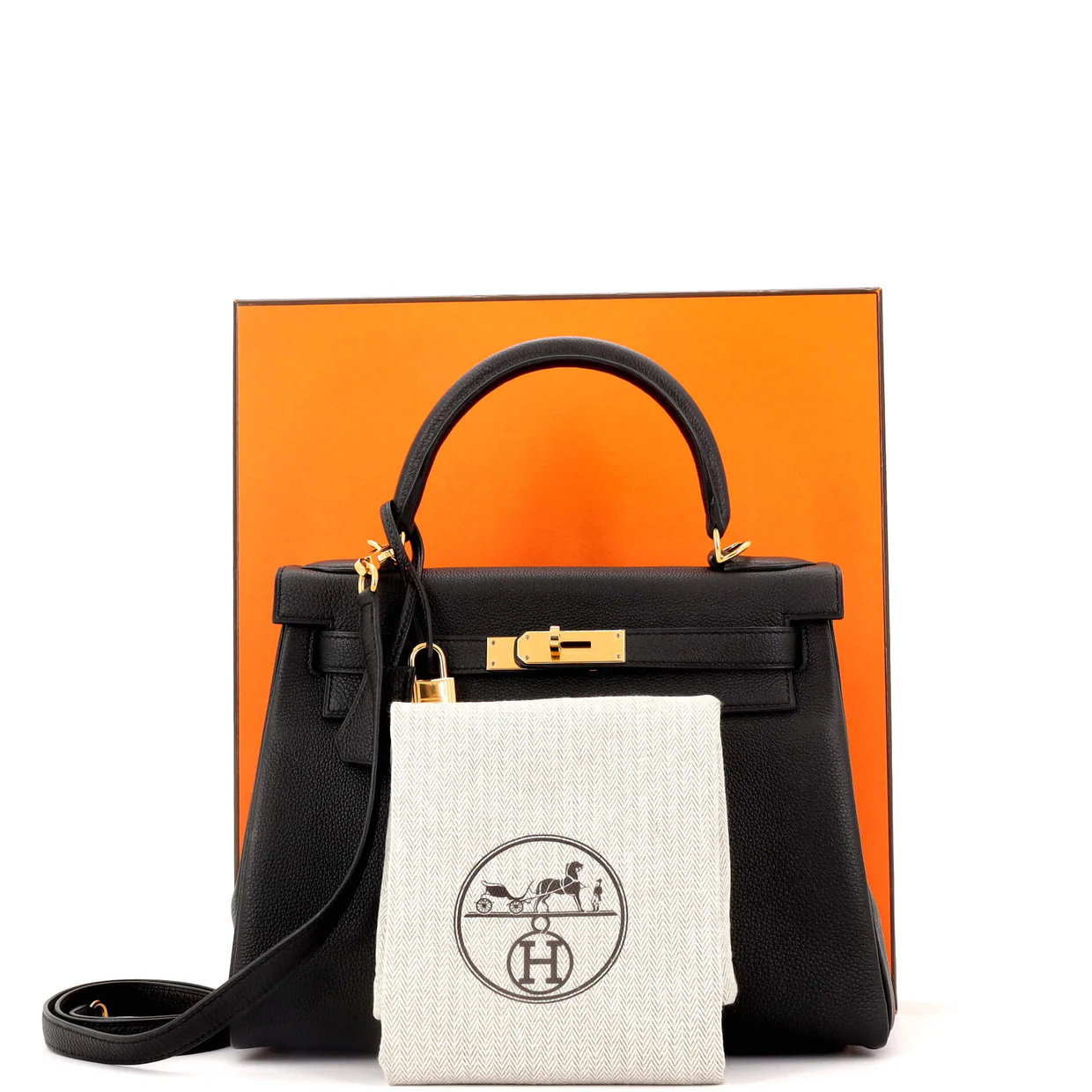 Kelly Handbag Noir Togo with Gold Hardware 28 - Deep Luxury