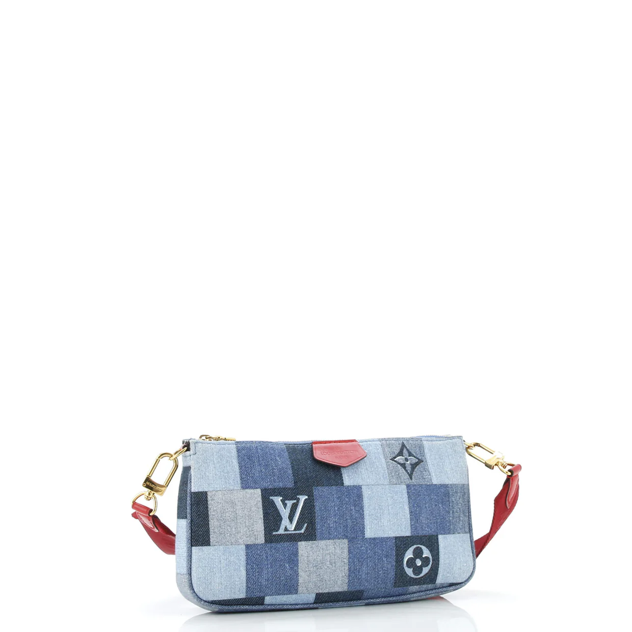 Multi Pochette Accessoires Damier and Monogram Patchwork Denim - Deep Luxury