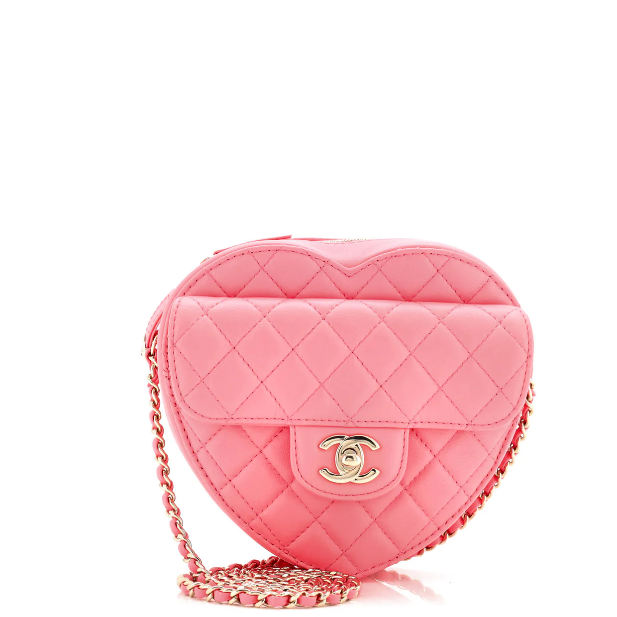 CC in Love Heart Bag Quilted Lambskin - Deep Luxury