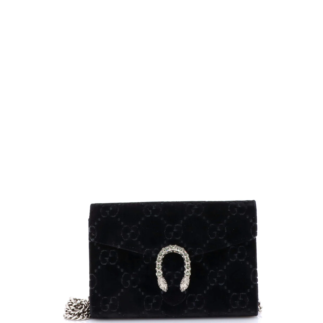 Dionysus Chain Wallet GG Velvet Small - Deep Luxury