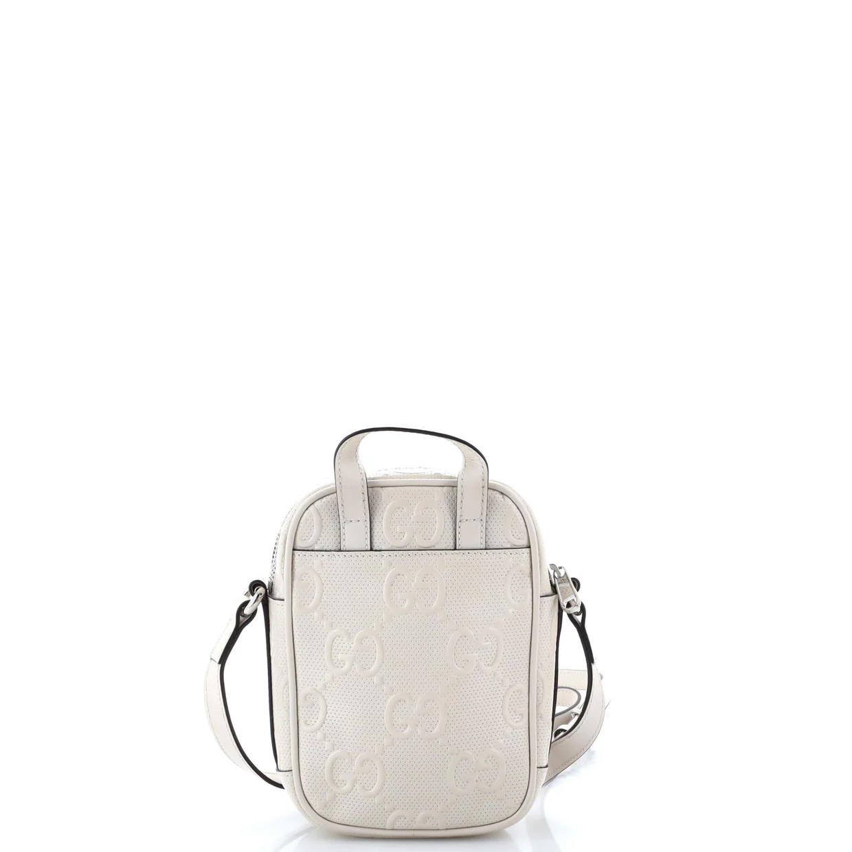 Top Handle Crossbody Bag GG Embossed Perforated Leather Mini - Deep Luxury