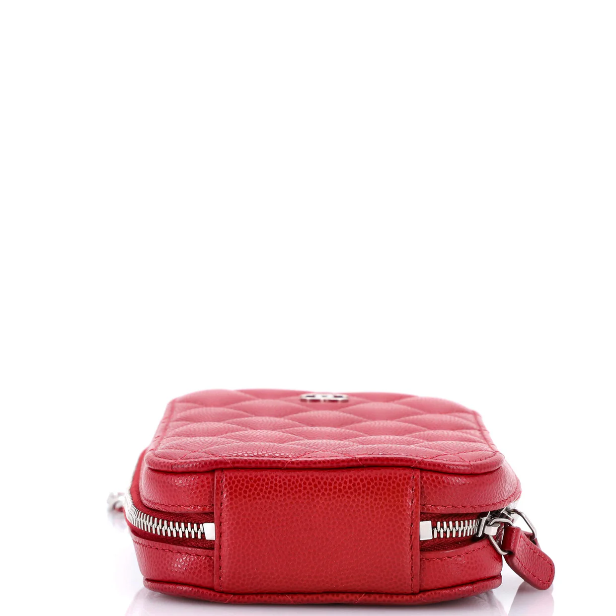 Zip Around Phone Case with Chain Quilted Caviar - Deep Luxury