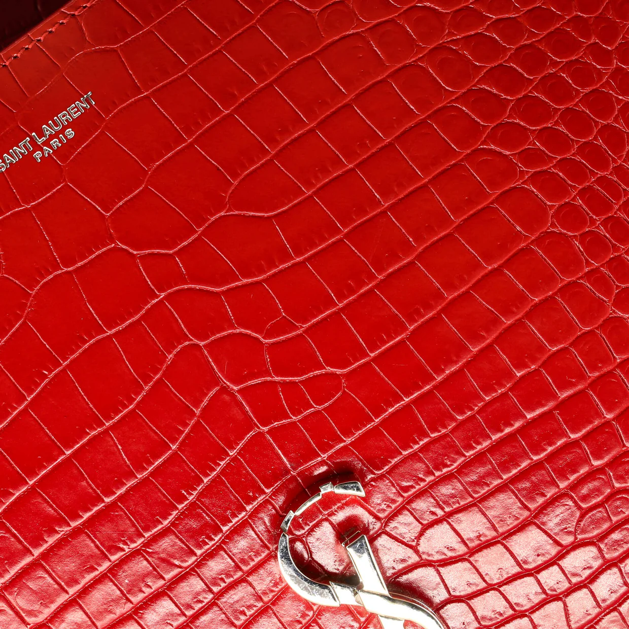 Cassandra Top Handle Bag Crocodile Embossed Leather Medium - Deep Luxury