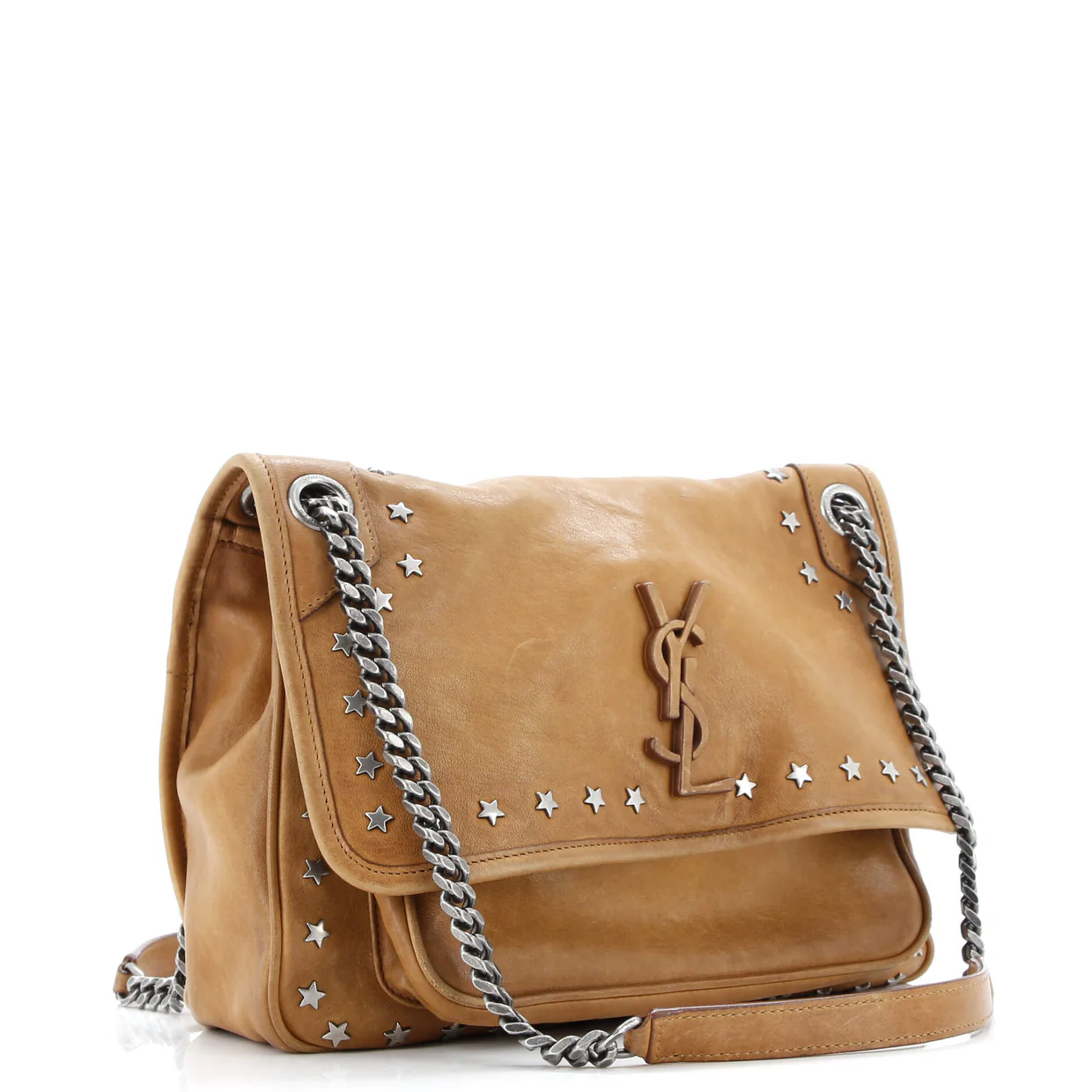 Niki Chain Flap Bag Studded Leather Medium - Deep Luxury