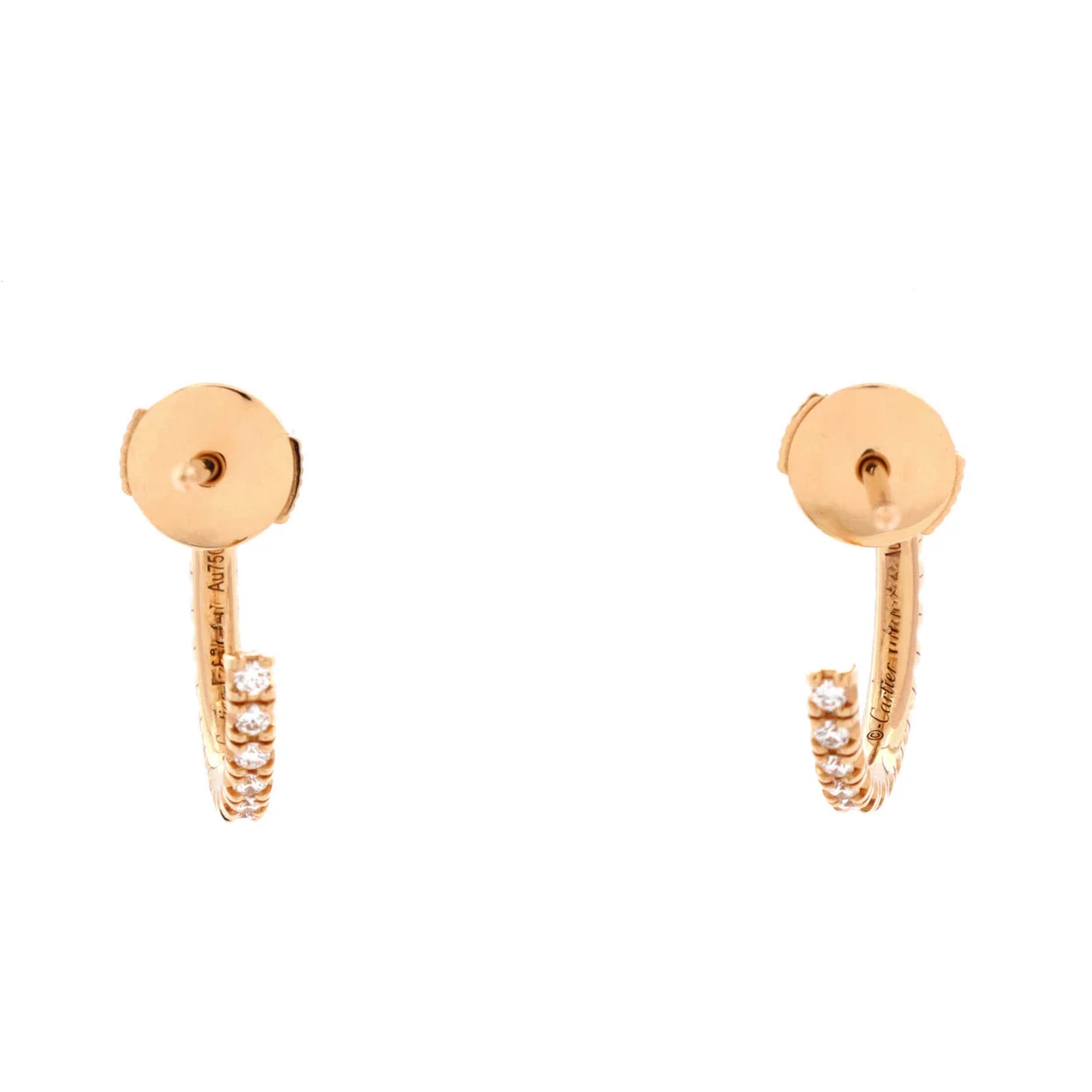Etincelle de Cartier Hoops Earrings 18K Rose Gold and Diamonds Small - Deep Luxury