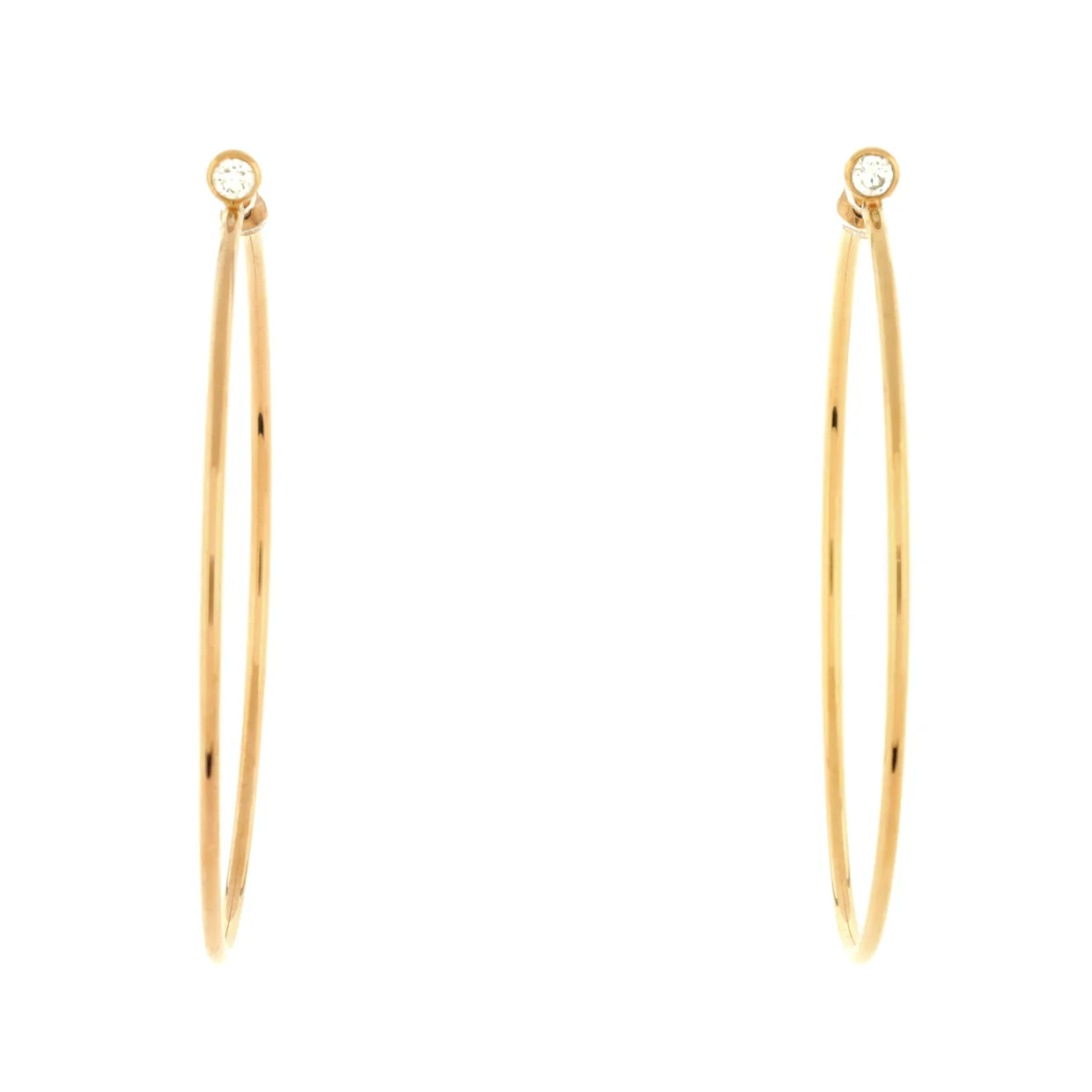 Elsa Peretti Diamond Hoop Earrings 18K Rose Gold with Diamonds - Deep Luxury