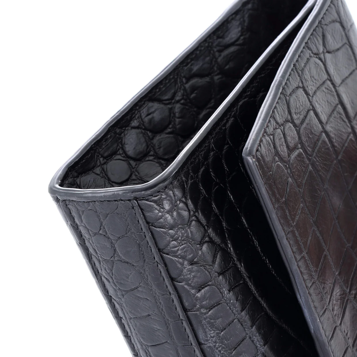 Classic Monogram Tassel Crossbody Bag Crocodile Embossed Leather Medium - Deep Luxury