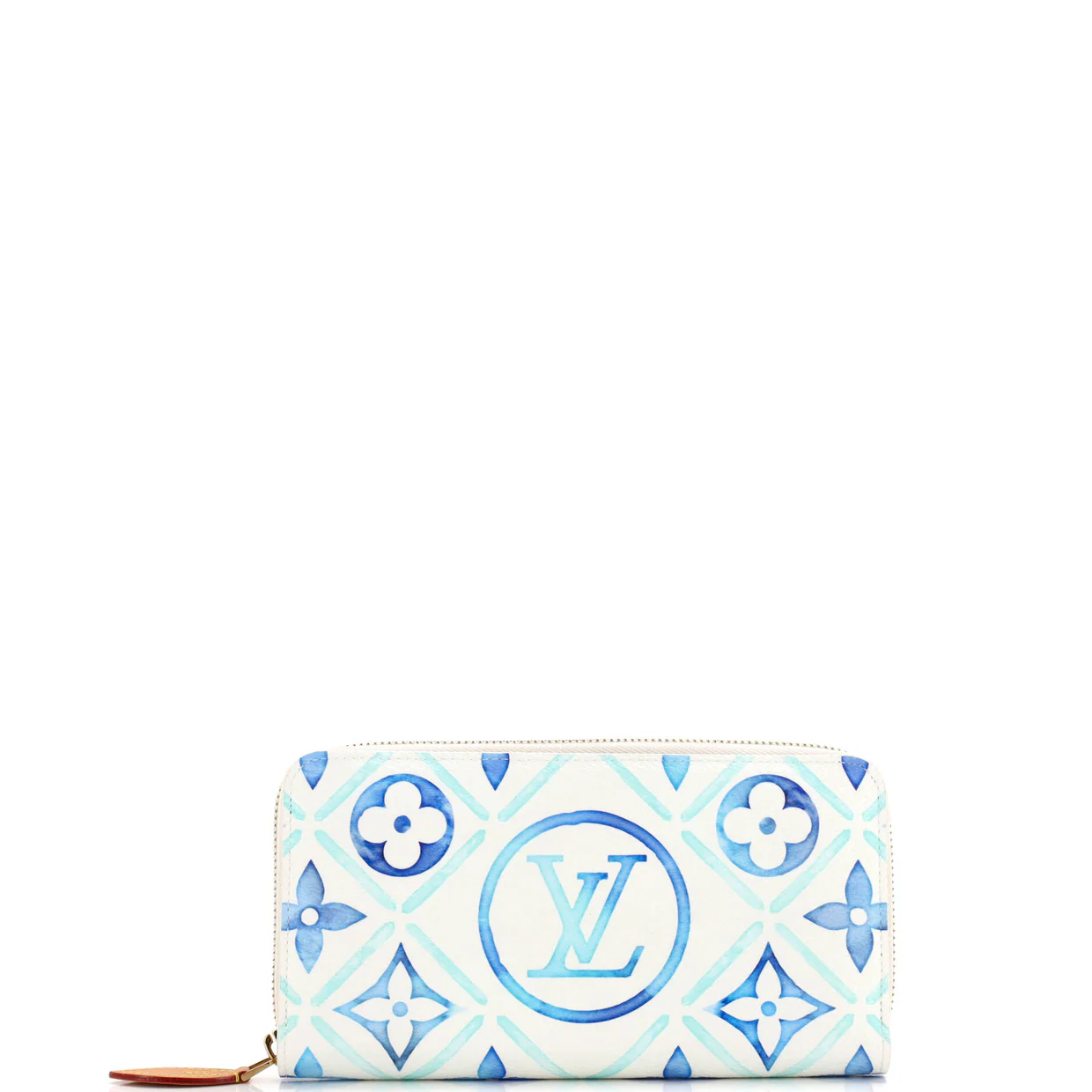Zippy Wallet By The Pool Monogram Tile Canvas - Deep Luxury
