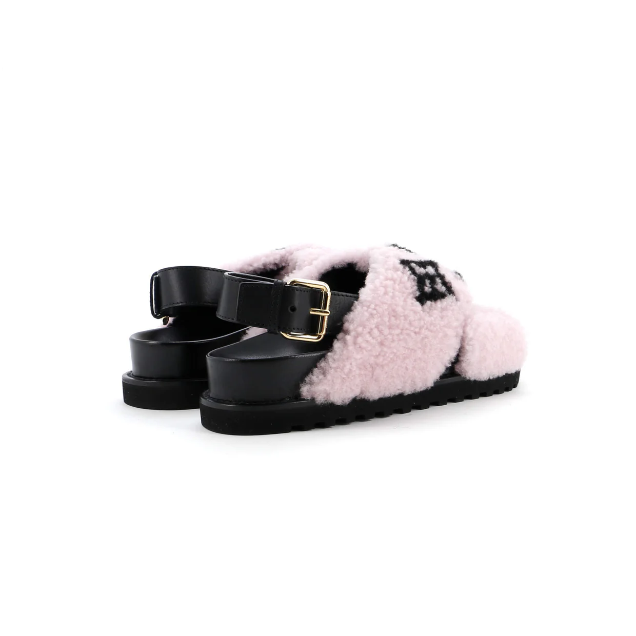 Women's Paseo Comfort Slide Slingback Sandals Shearling with Leather - Deep Luxury