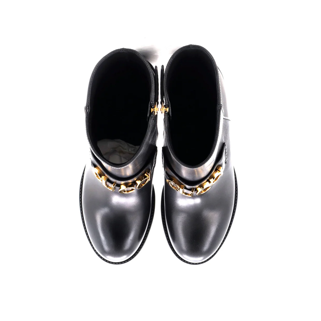 Women's Logo Heeled Ankle Boots Leather - Deep Luxury