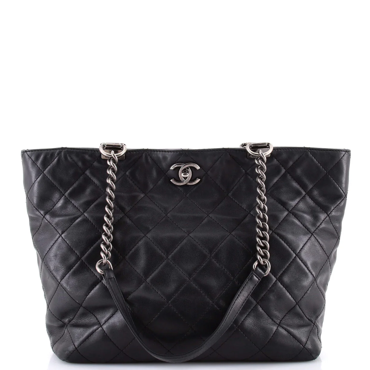 Shopping In Chains Tote Quilted Calfskin Large - Deep Luxury