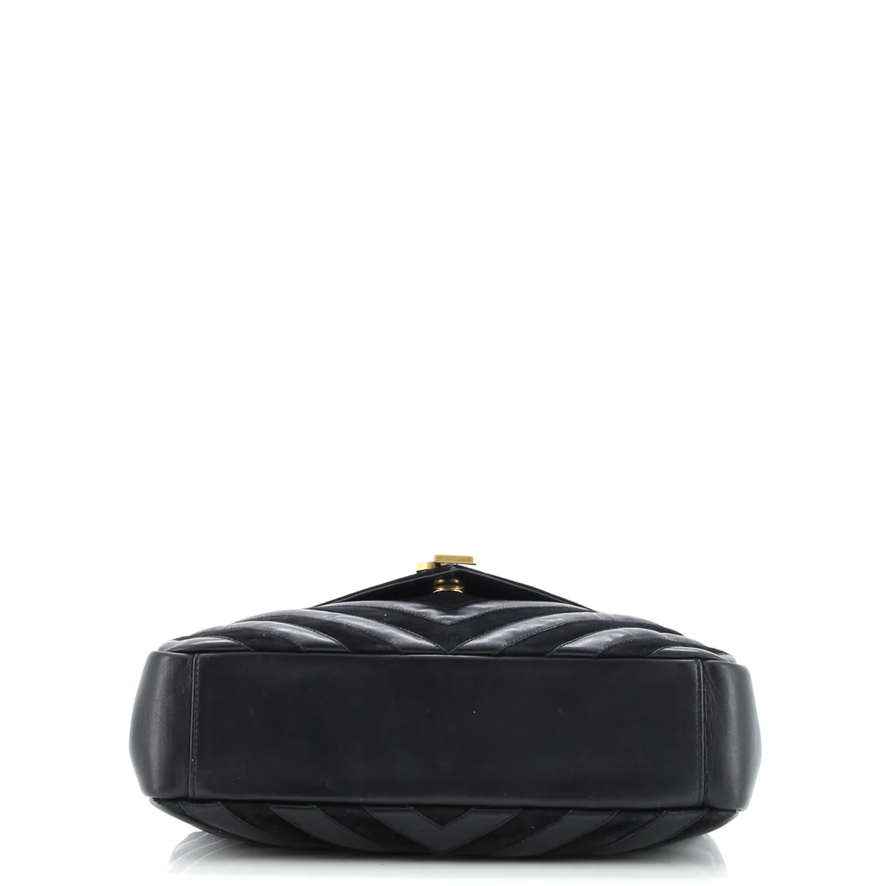 Classic Monogram College Bag Matelasse Chevron Leather and Suede Large - Deep Luxury